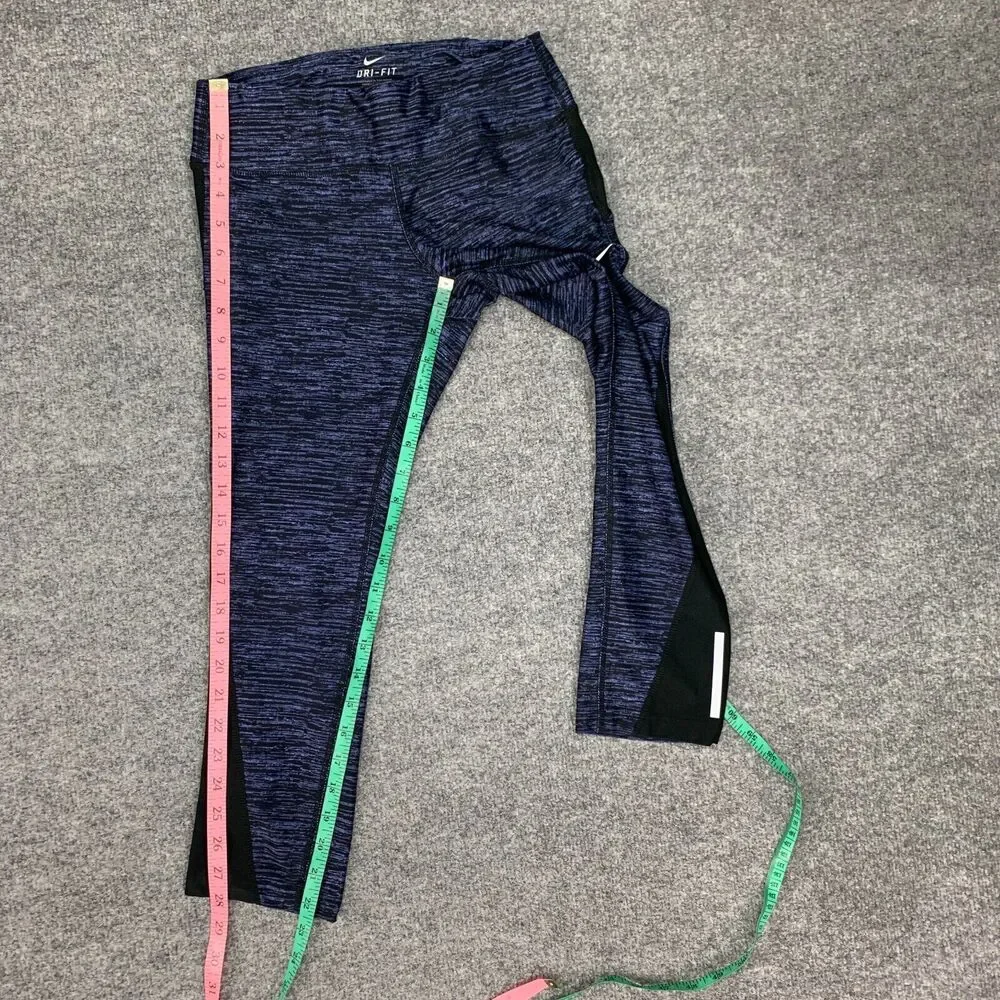 Nike Dri Fit Capri Leggings Womens S Small Running Reflective Cropped *READ